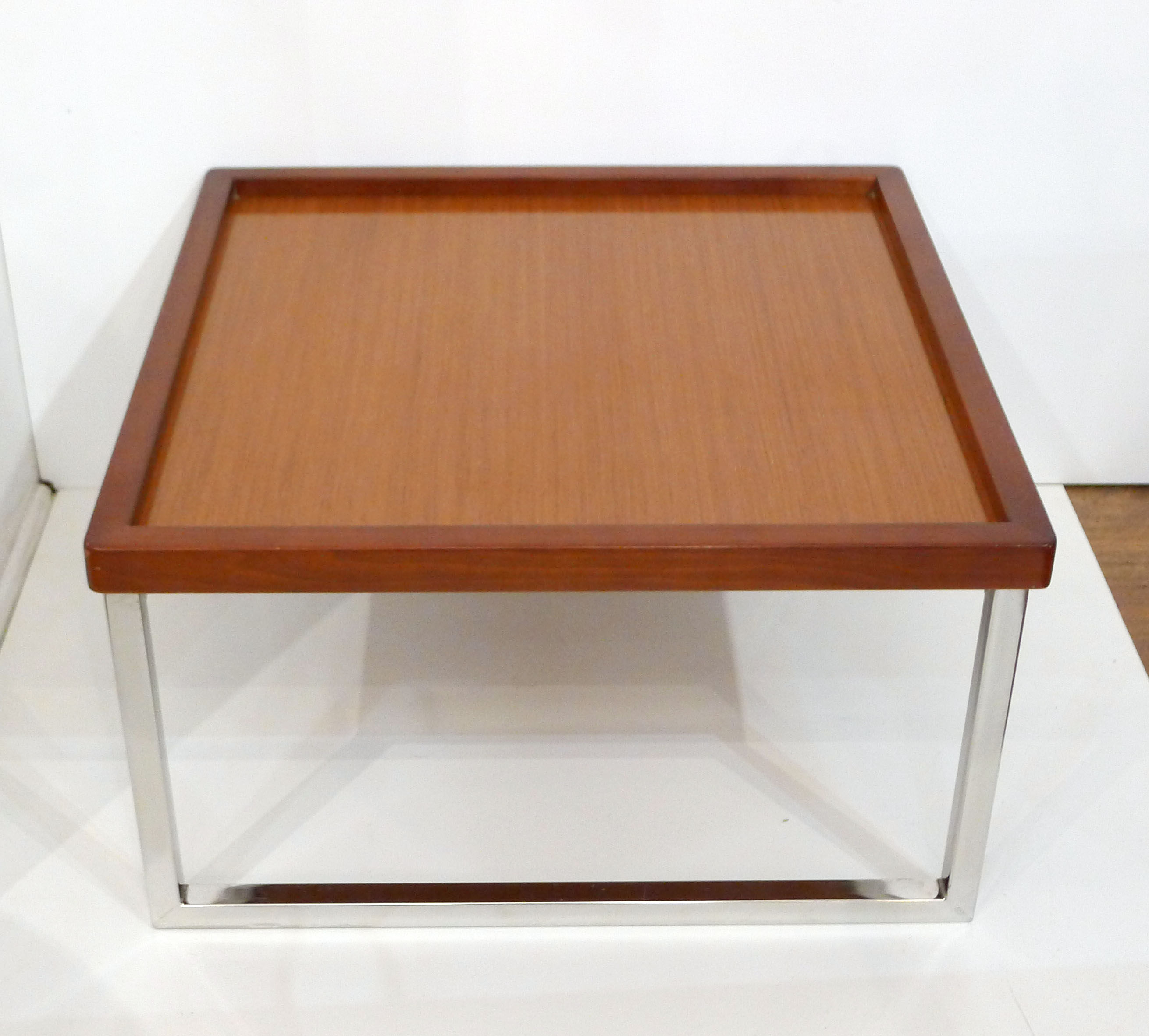 Table basse carrée bois & métal