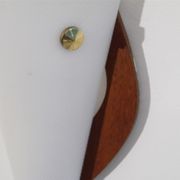 Pair of scandinavian vintage wall lamps in teak and acrylic 1970