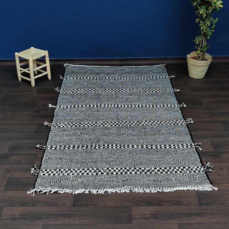 Berber carpet black zanafi 150x250 cm