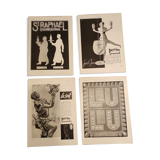 Lot de 4 publicites anciennes
