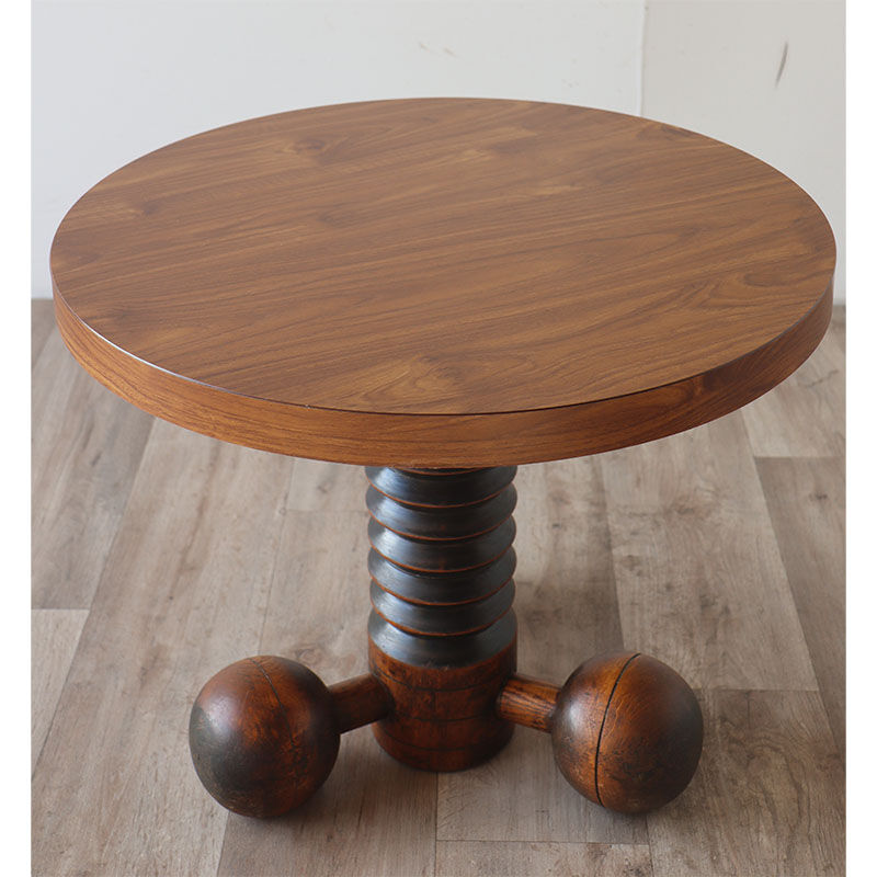 Brutalist tripod coffee table in oak 1940