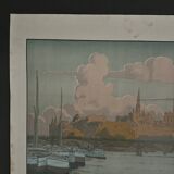 Lithograph on Chinese paper by Henri Rivière The Institute and the City