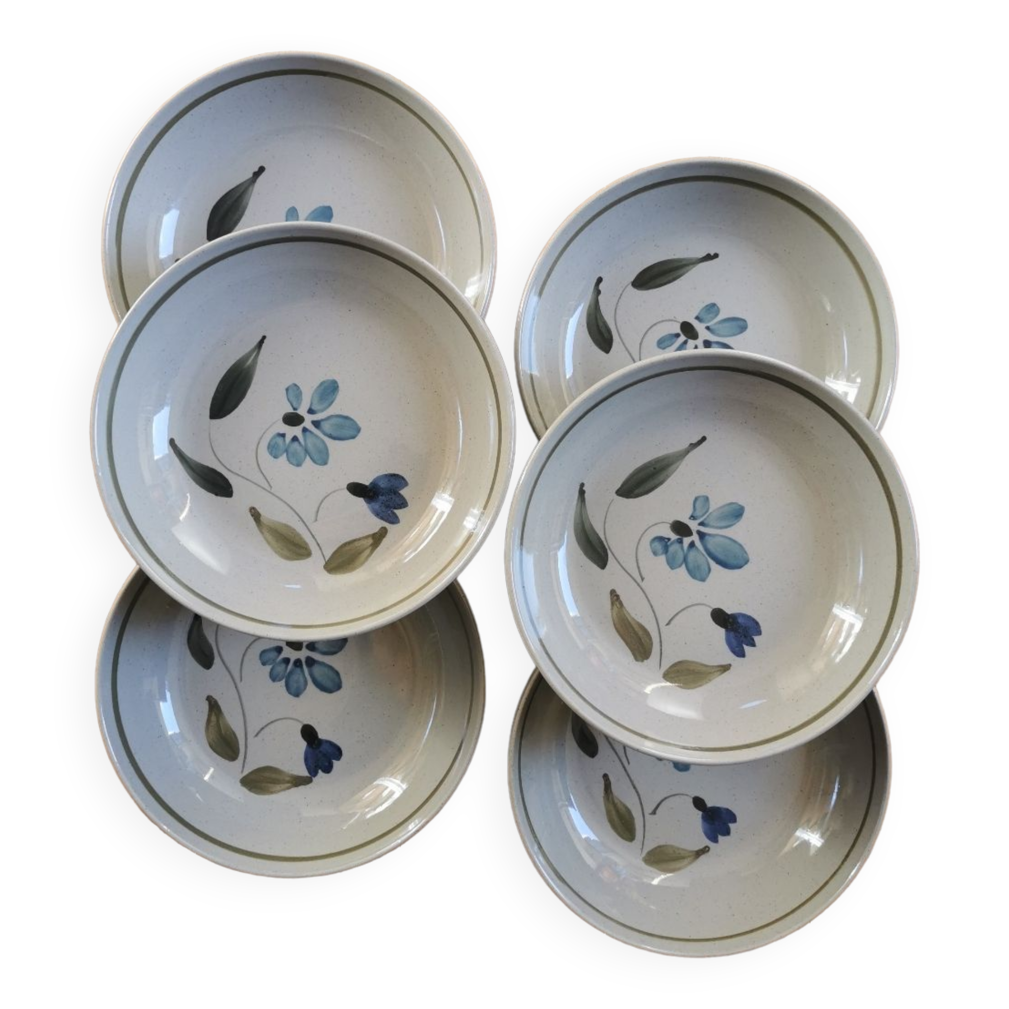Vintage stoneware skull plates