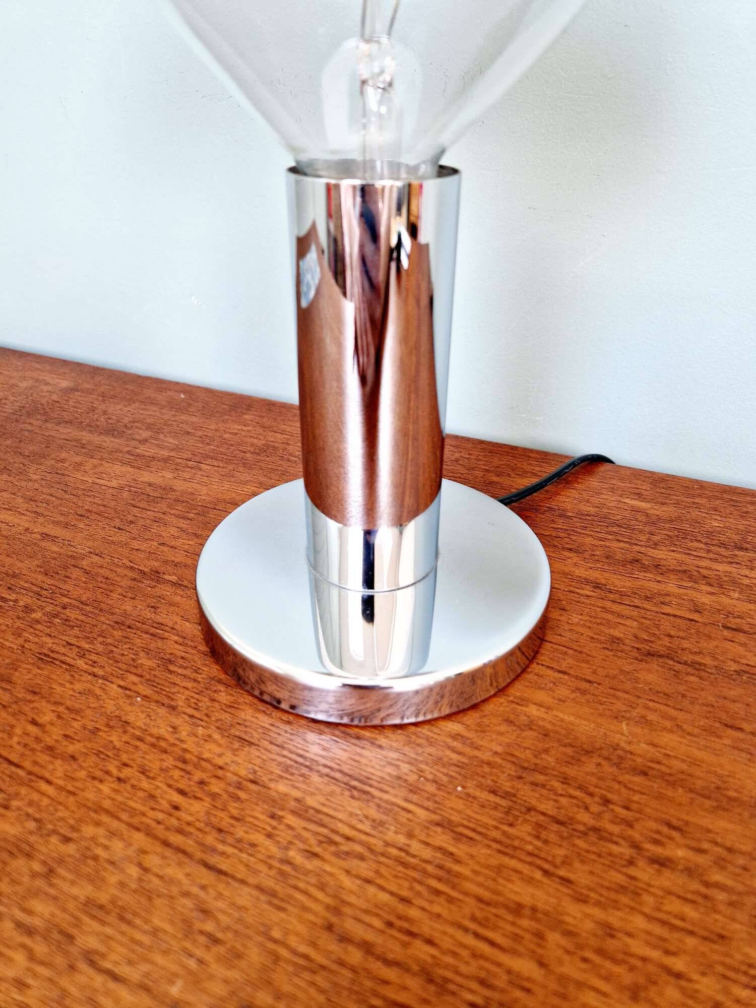 Space Age chrome metal table lamp, 1970s