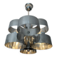 Chrome metal Space Age Sciolari chandelier from the 1970s.