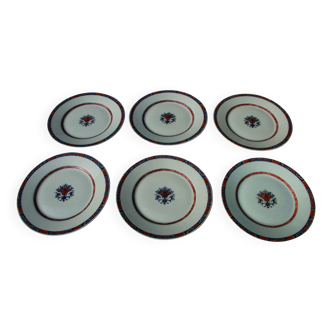6 Assiettes à gâteau Porcelaine de Limoges Raynaud Jumièges Vieux Rouen D19,3cm