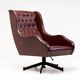 Italian reclining chaise longue from the 1950s in oxblood Naugahyde.