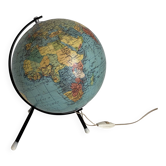 Globe vintage 1962 terrestre mappemonde verre tripode Taride - 28 cm