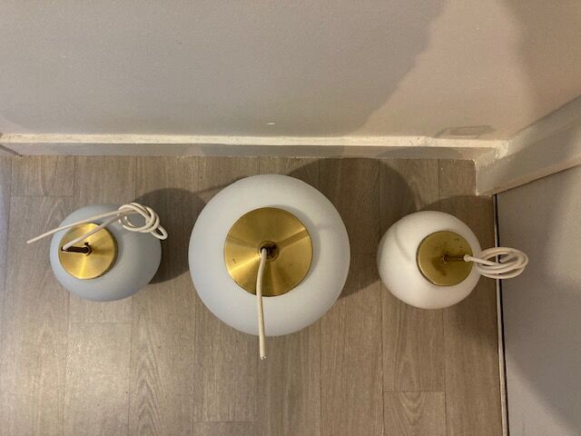 Bent karlby's "kina" glass and brass hanging series for lyfa - 1950