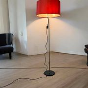 Vintage orange and red floor lamp from the 1970s