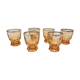 6 thick glass amber water glasses