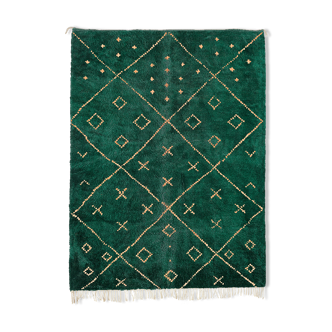 Tapis marocain moderne vert art contemporain 280x370cm