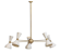 Italian brass chandelier with 5 arms in white.