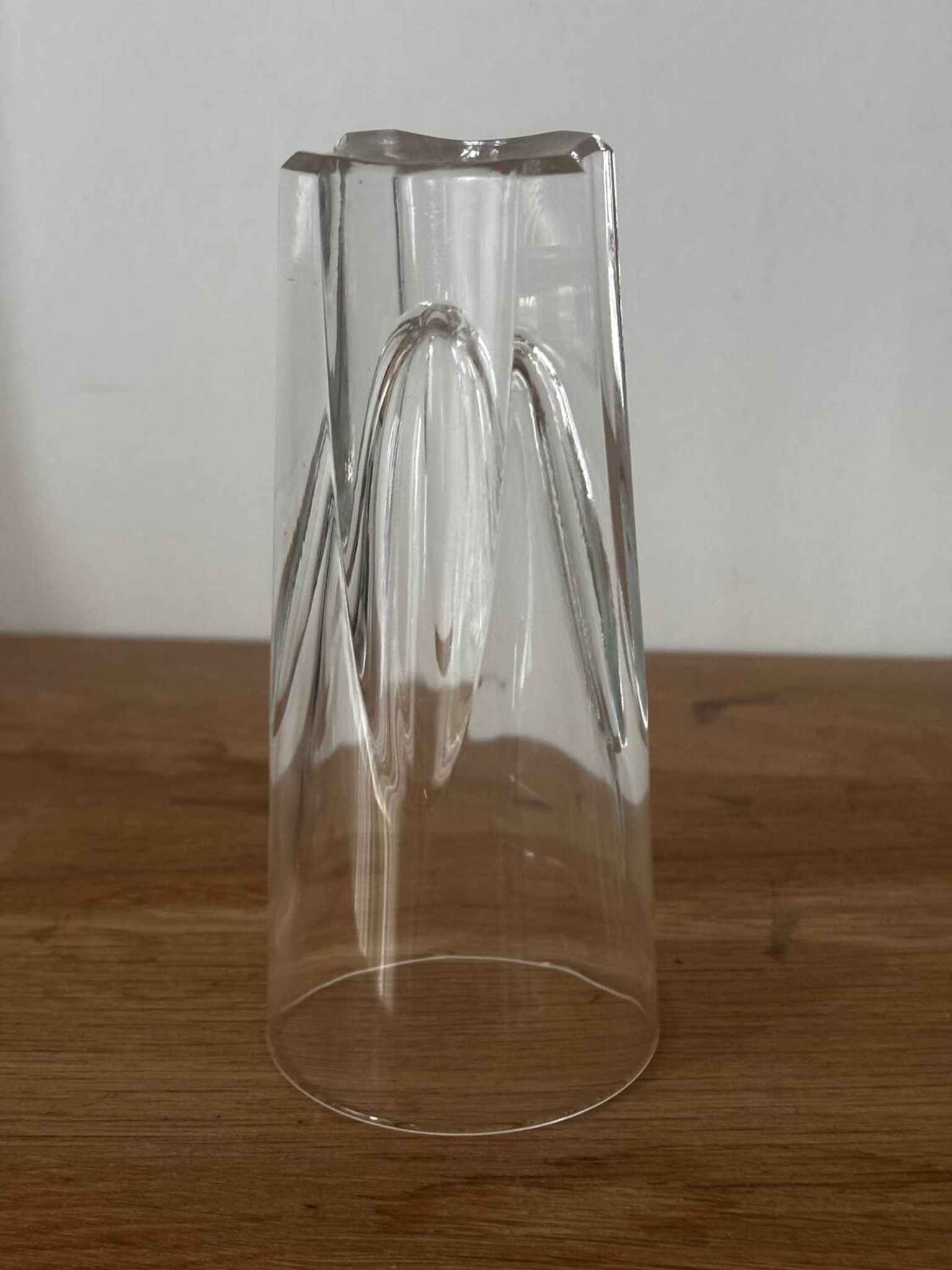 Set of 6 bistro glasses, possibly crystal, made in Italy.