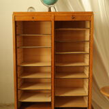 Radia vintage oak double curtain binder cabinet