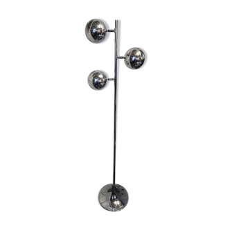 Lampadaire vintage eyeball pied tulipe en métal chromé