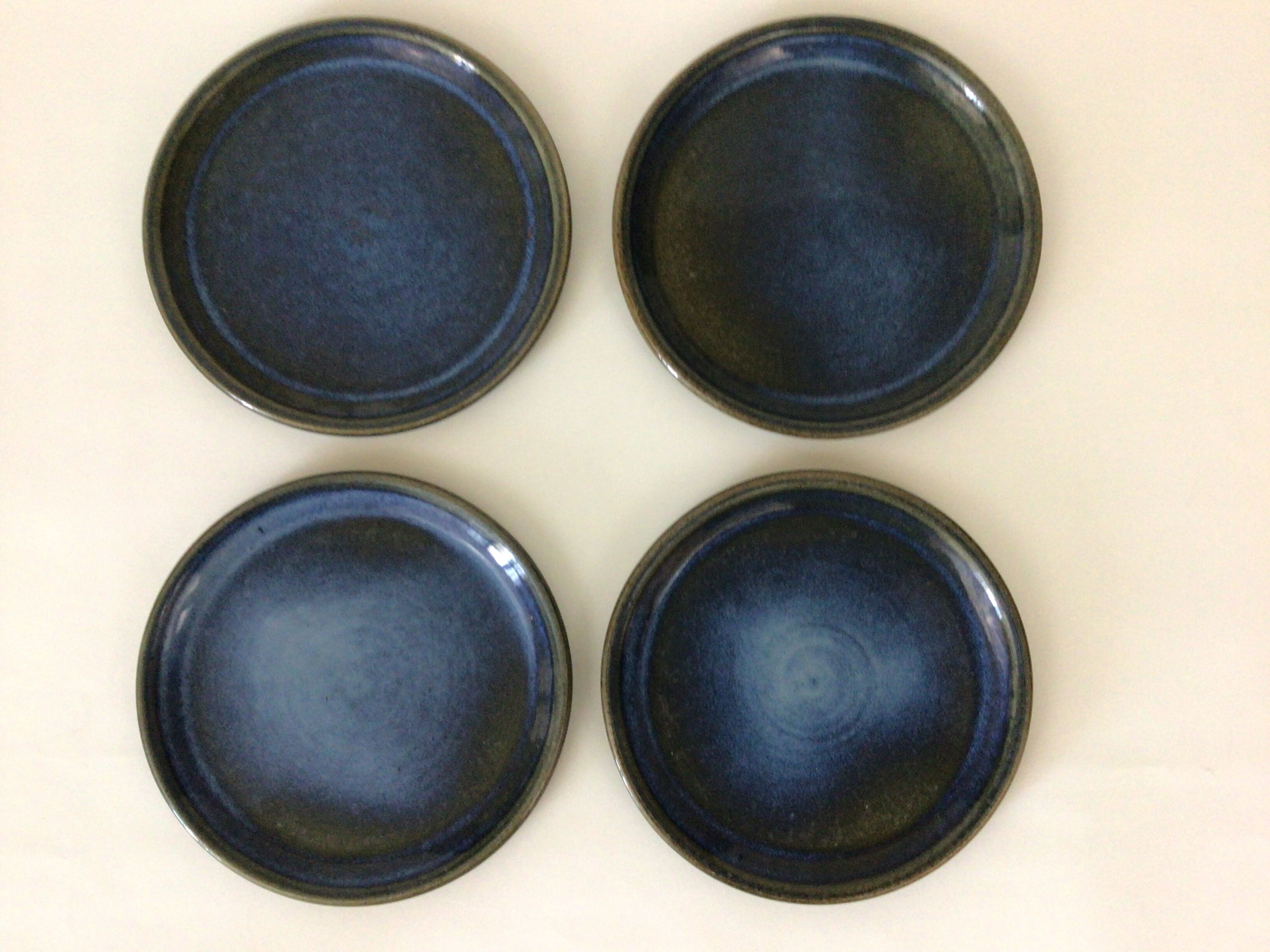 Set of 4 sandstone plates from Puisaye Poterie Nault