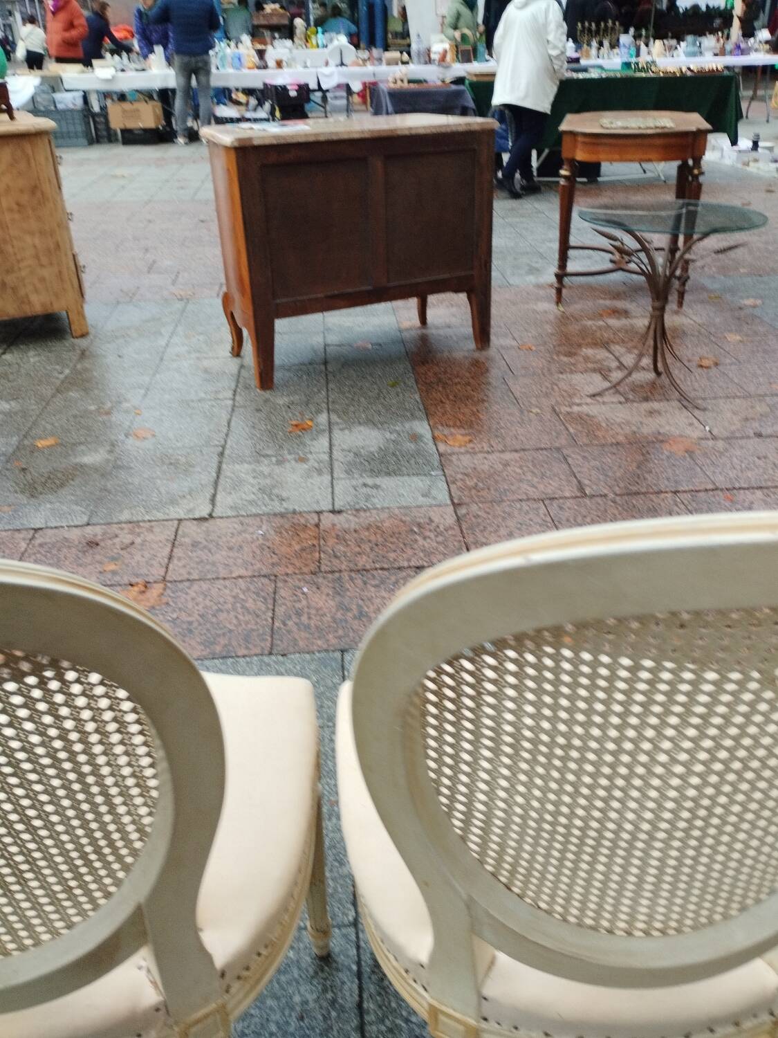 Beautiful set of six antique Louis XVI style chairs