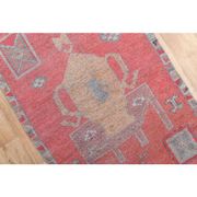 1970s Turkish Oushak Handmade Wool Cotton Red Area Rug 90x343