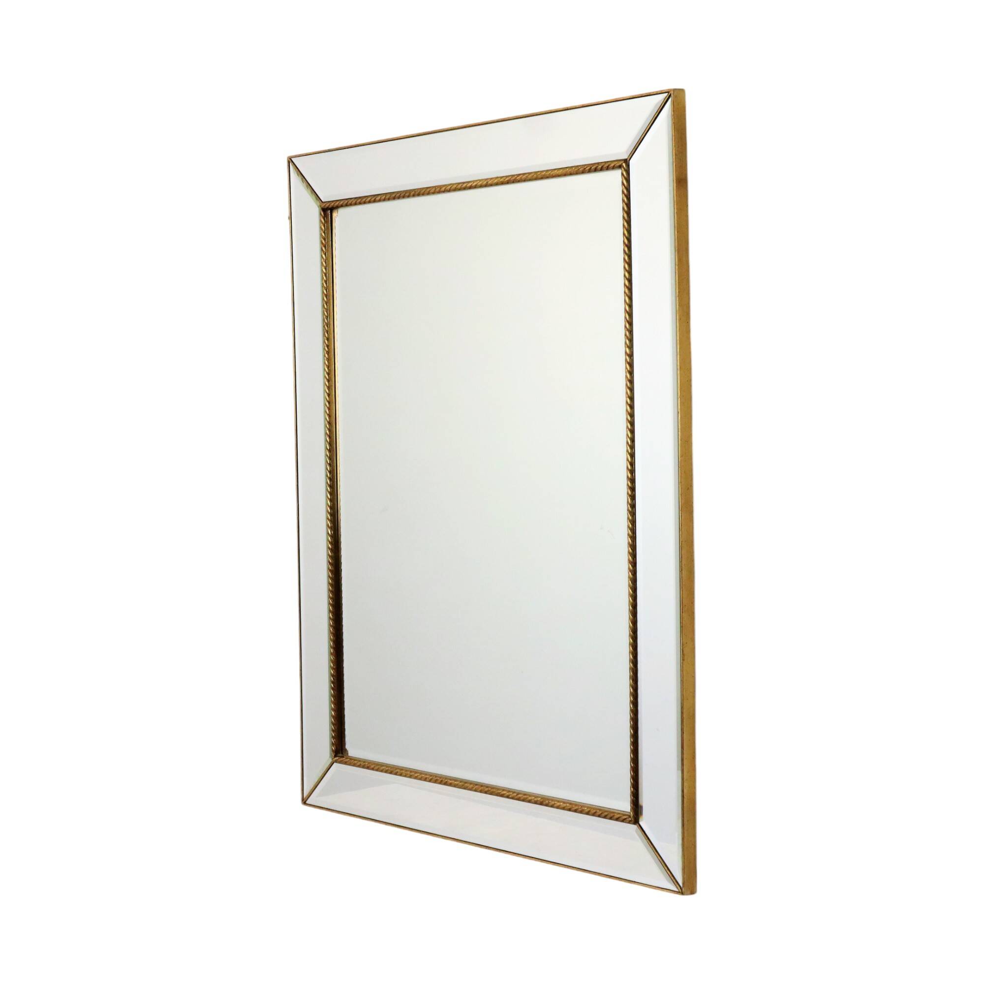 Deknudt Hollywood Regency Faceted XL Vintage Mirror 112 cm