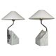 Paire de lampes de table en marbre et acier Bergboms du milieu du siècle, années 1970, Suède