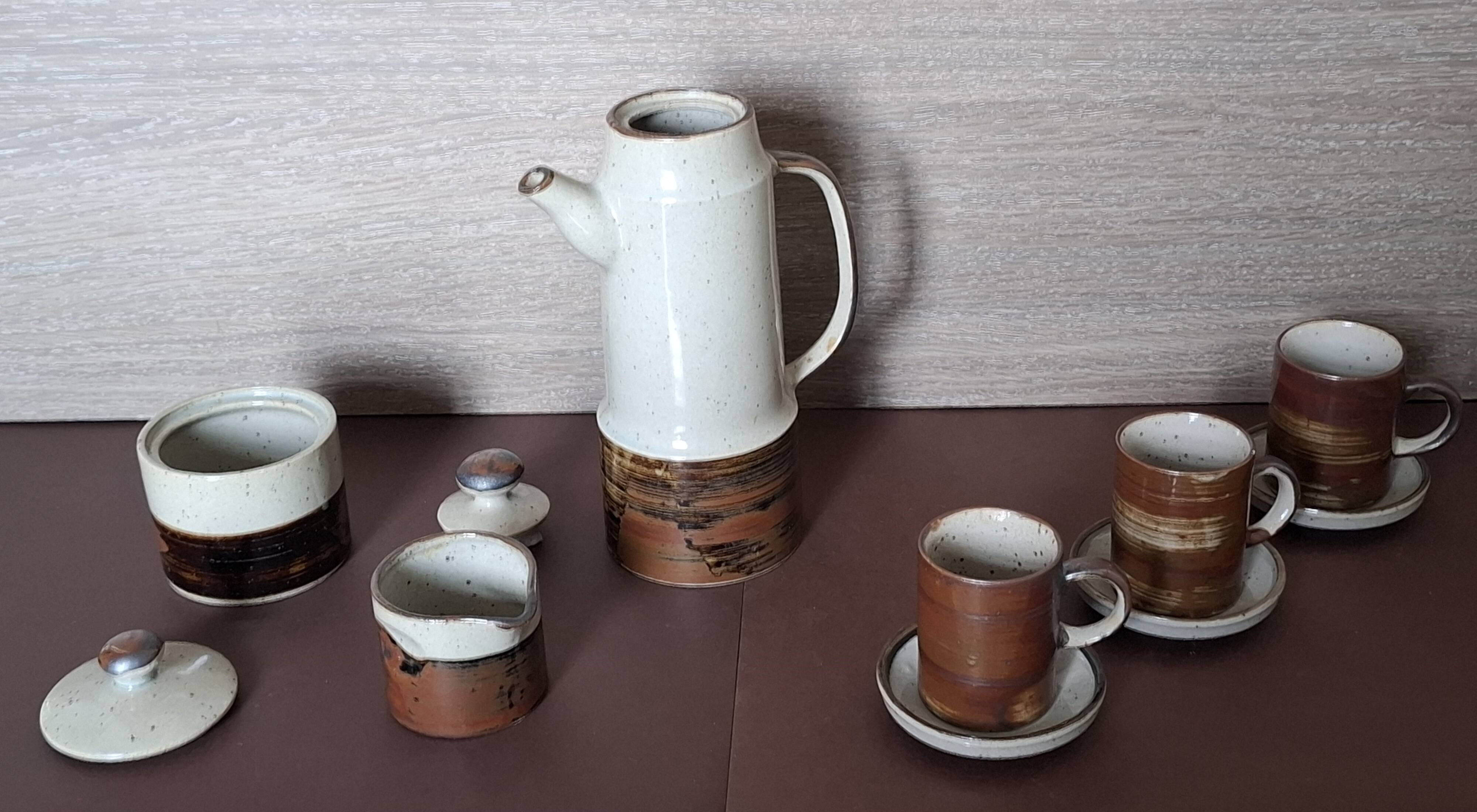 vintage stoneware coffee set