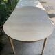 Table à manger scandinave ronde extensible rénovée en bois brut 210cm