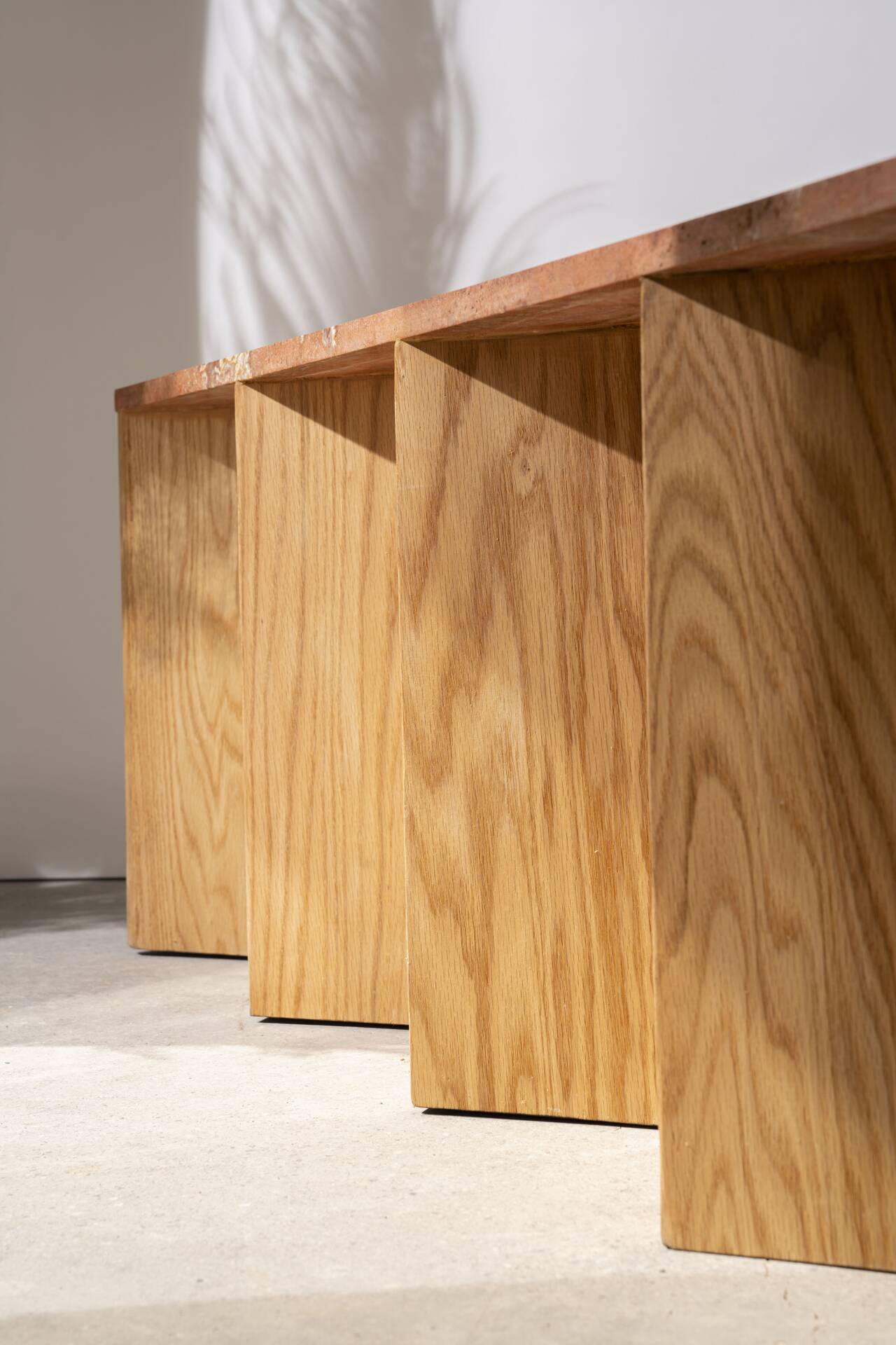 Stone and wood bench