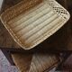 Basket wicker rectangle borders openwork vintage basketry
