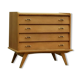 Commode vintage bois clair doré pieds compas