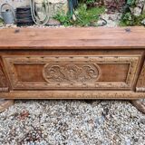 Wooden chest with lion paws