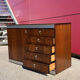 Vintage wooden and aluminium commode made in France, 70s.