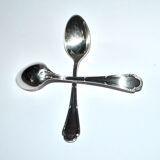 Ercuis set of 2 moka teaspoons Trianon in silver-plated metal with crossed ribbon 11 cm