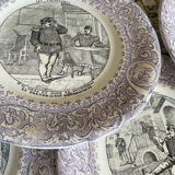 Set 8 Dessert plates Les Volontaires Faïence de Luneville