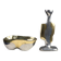 Candleholder and Bowl by David Marshall in Aluminum and Brass, UK 1970s