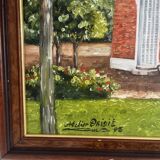 Old Oil Painting Canvas Manor Castle Holiday Home 87x62cm