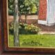 Old Oil Painting Canvas Manor Castle Holiday Home 87x62cm