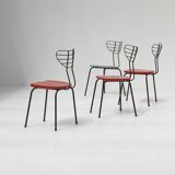 Set of 4 modernist mid-century radar chairs 1950s Belgium