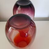 Vases en verre multicolore
