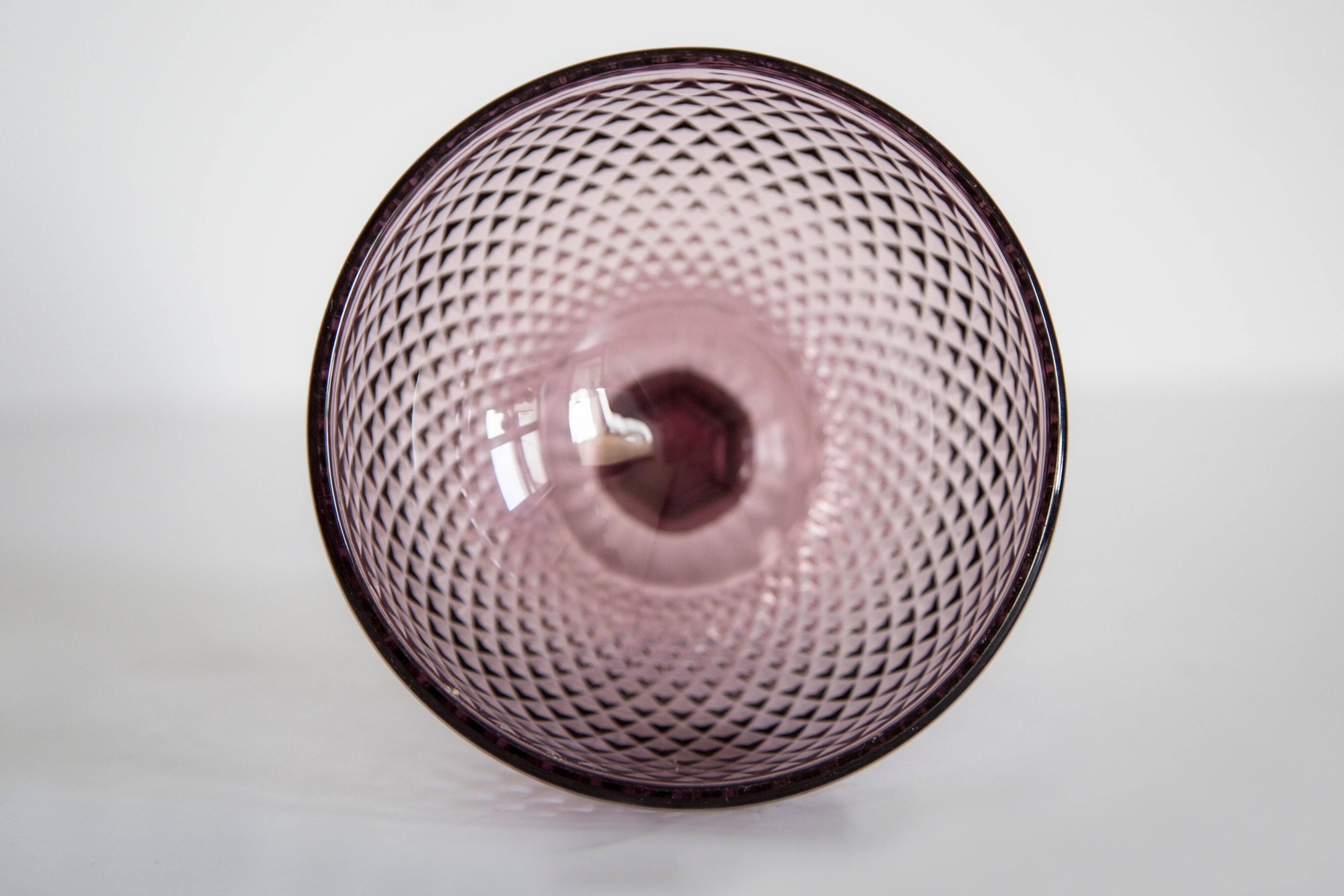 Vintage purple glass sugar bowl from the mid-century, Italy, 1960s.