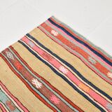 Vintage Striped Pattern Multicolor Kilim Rug, 183x239Cm