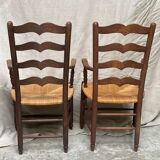 Pair of straw armchairs