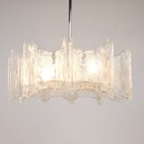 Frosted glass star chandelier J.T. Kalmar Vienna, Austria, 1960s