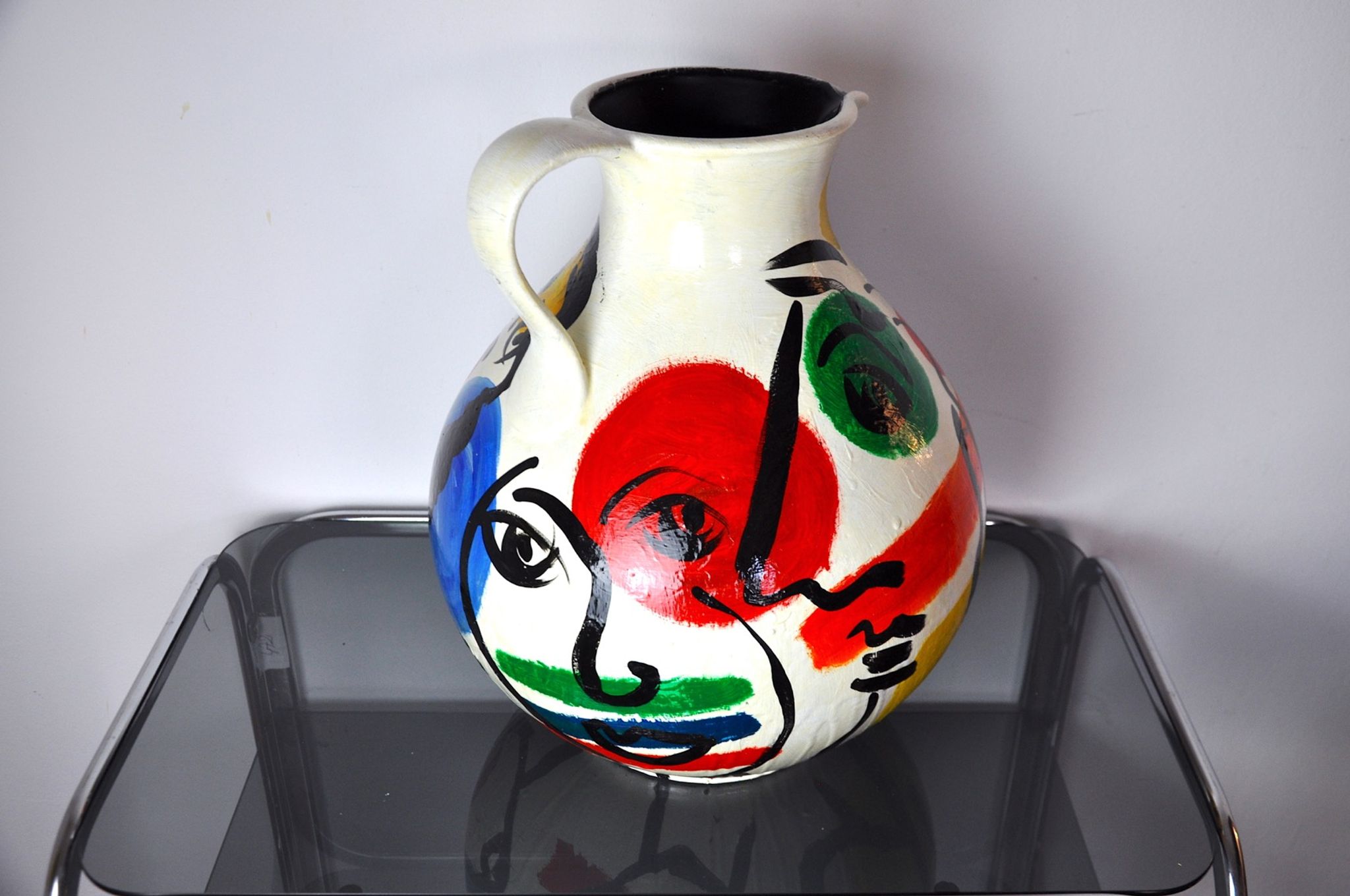 Vase peint par Peter Robert Keil, signé, Allemagne, 1984