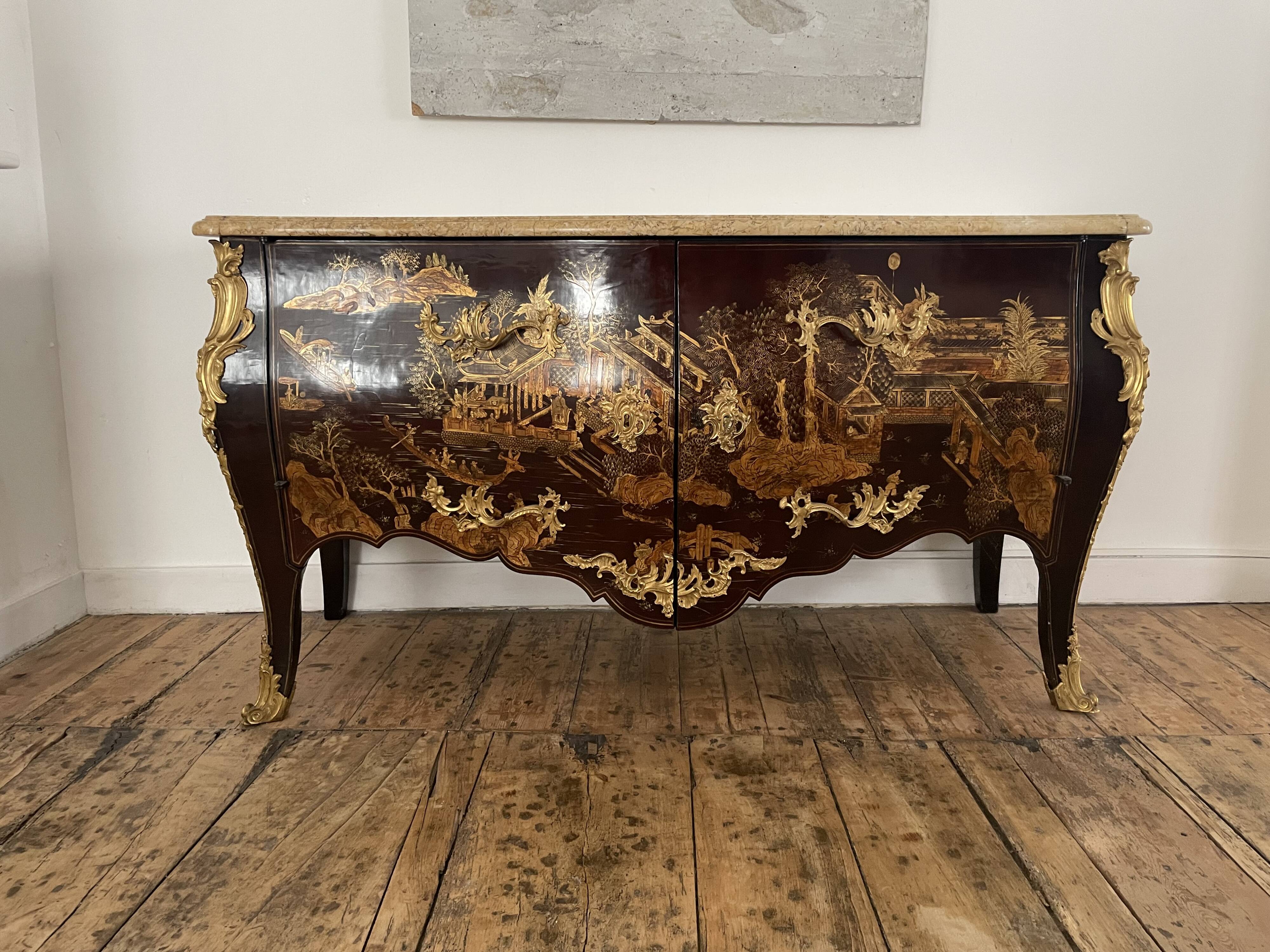 Louis XV Chinese lacquer commode