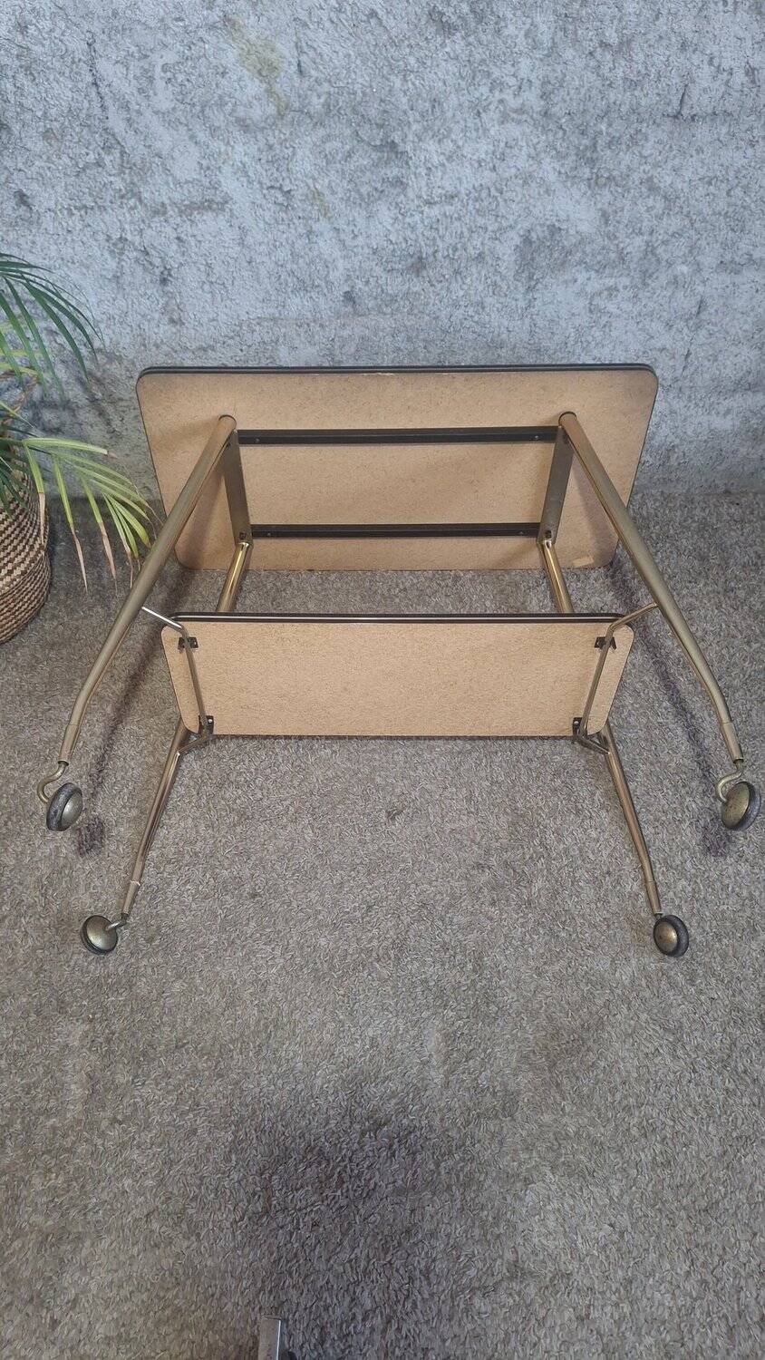 Desserte en laiton et formica annees 50/60