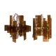 Orange glass lamps, six bulbs each