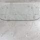 Office Plexiglas trestles, glass tray rounded edges, France, circa 1970