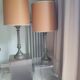 Pair of vintage/classic chic lamps in patinated metal