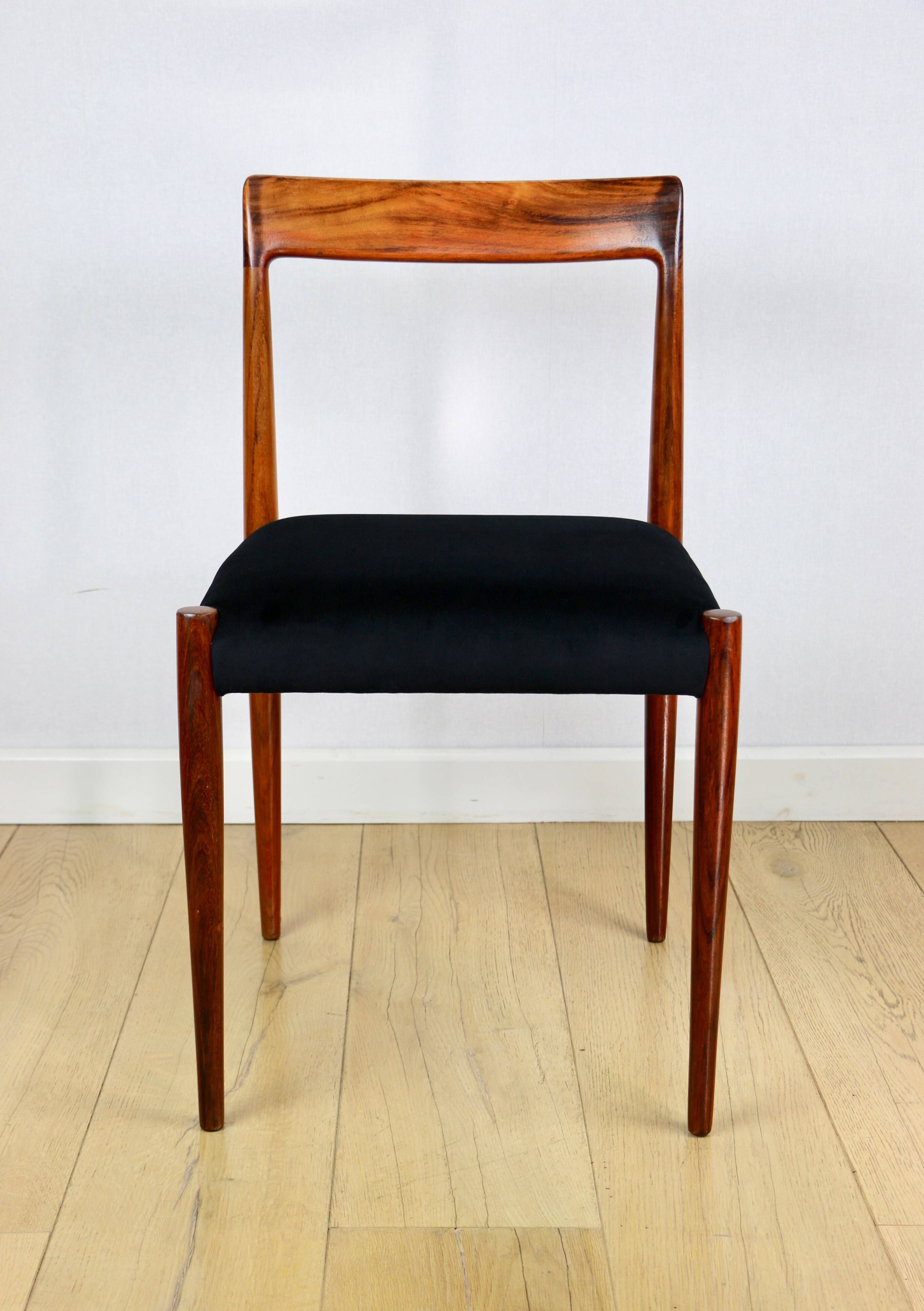 German Lübke vintage black chairs - 4 pieces - great set